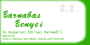 barnabas benyei business card